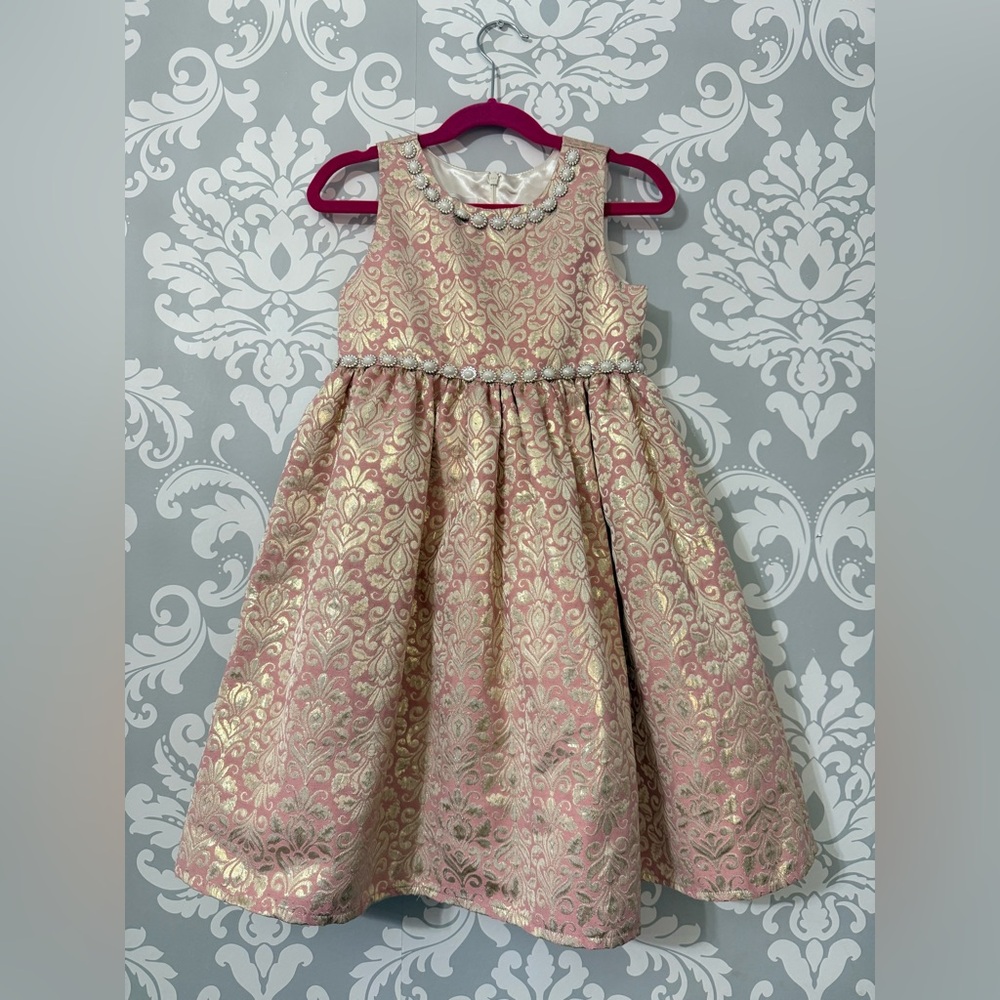 Couture Princess Metallic Pearl Detail‎ Sleeveless Dress